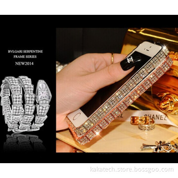 Luxury Snake Metal Rhinestone Bling Bumper Case for iPhone 5 5s